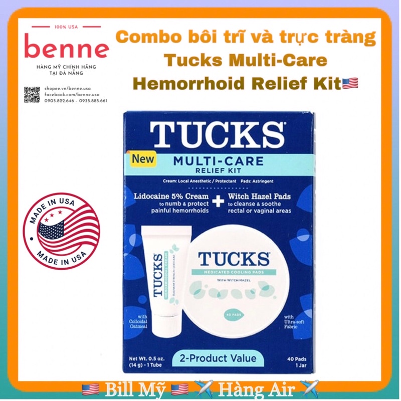 Combo bôi trĩ và trực tràng TUCKS MULTI-CARE HEMORRHOID RELIEF KIT