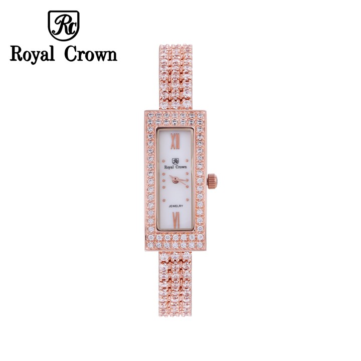 Đồng Hồ Nữ Chính Hãng Royal Crown 2311L Dây đá vỏ vàng hồng