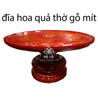 (Hàng cao cấp) Đĩa hoa quả-mâm bồng gỗ mít-mâm gỗ mít sơn son vẽ hoa văn