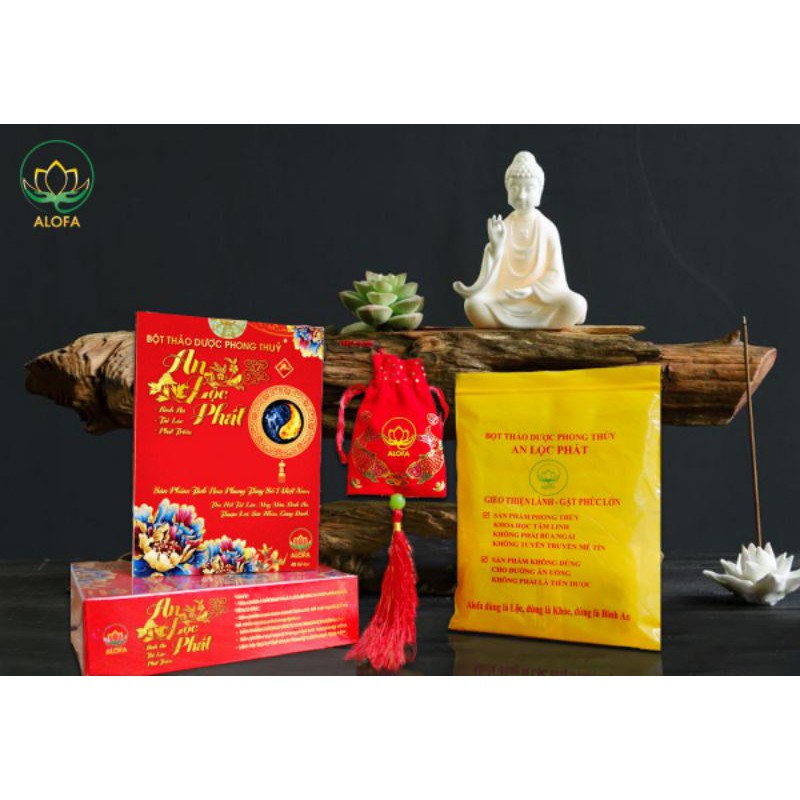 Bột Phong Thủy Alofa (40 gói nhỏ tặng 1 túi gấm tài lộc)(combo 3hop tặng 1 lư xông bột) | BigBuy360 - bigbuy360.vn