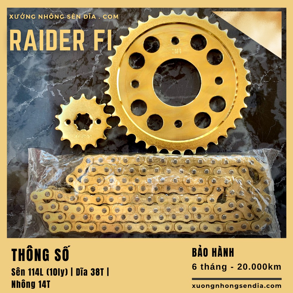 NHÔNG SÊN DĨA RAIDER FI/ SATRIA FI VÀNG