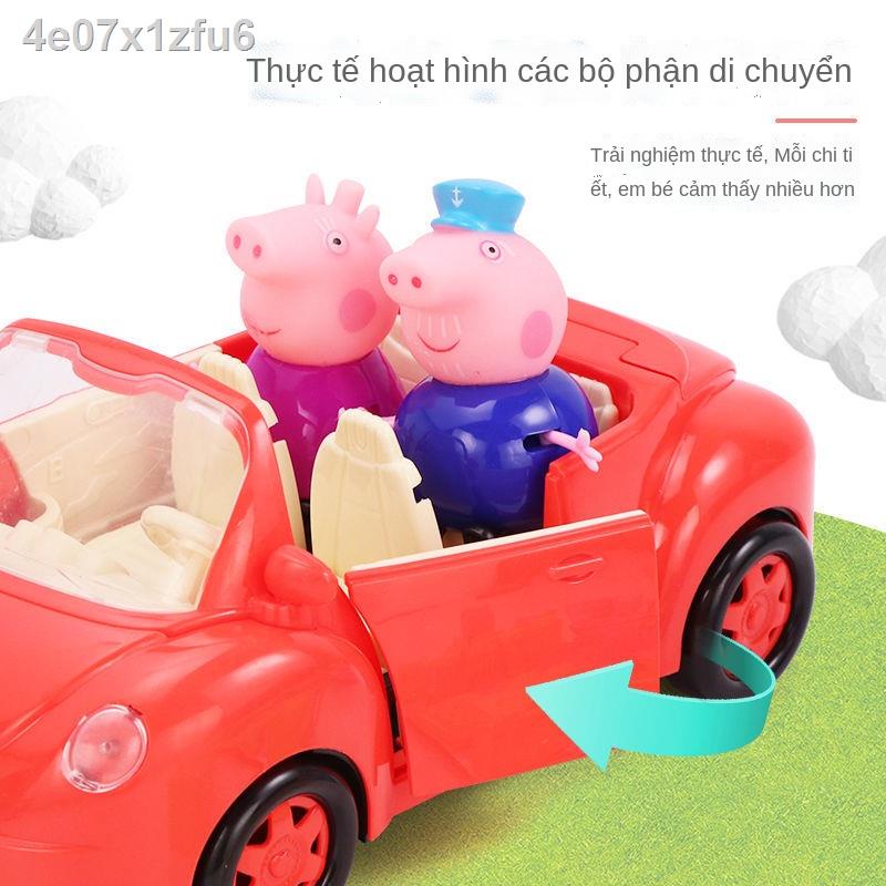 ❈ ✖ ❁▦Đồ chơi Peppa Pig Little Một gia đình bốn người Nhà trẻ em đầy đủ nhân vật Bộ cô gái xe