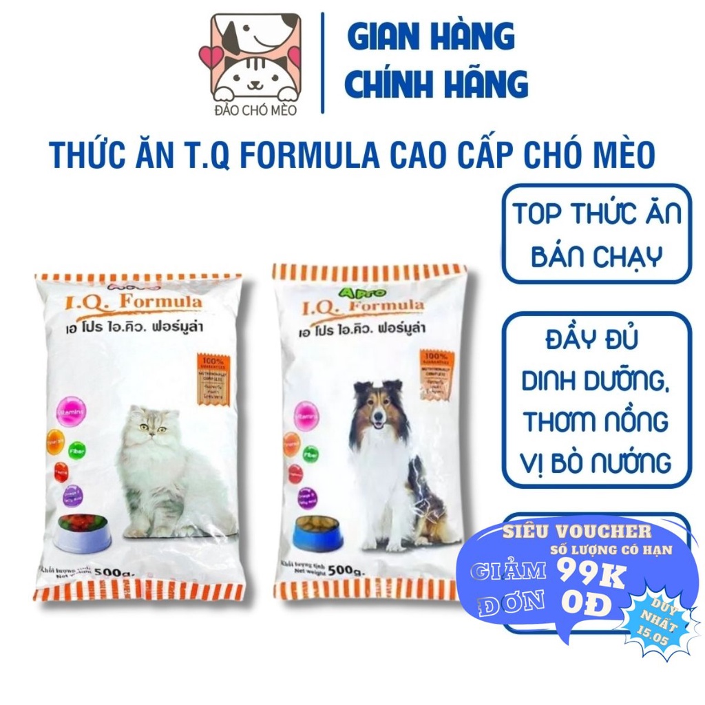 Thức ăn hạt khô cho chó mèo APro IQ Formula 500g cao cấp - Đảo Chó Mèo