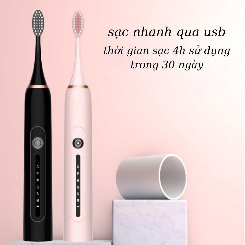 Bàn chải điện đánh răng 6 chế độ chăm sóc răng, bàn chải đánh răng tự động SONIC - X7