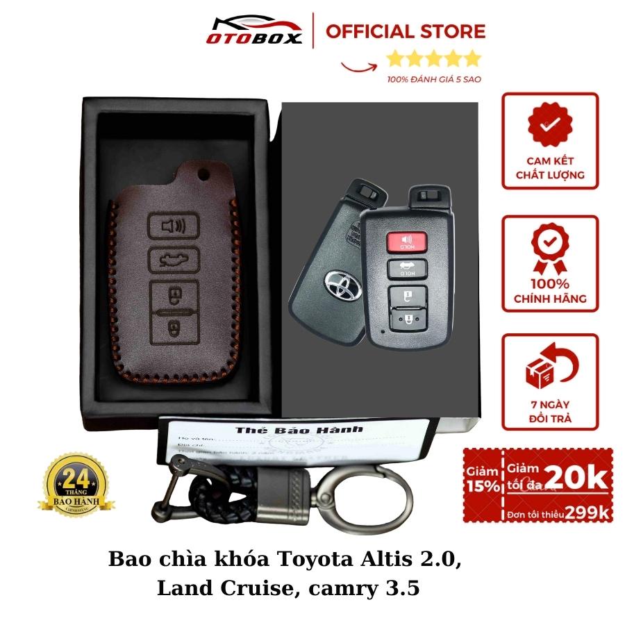 Bao da chìa khóa ô tô xe hơi Toyota Altis, Camry, bọc chìa khóa smartkey da thật chống xước chính hãng OTOBOX