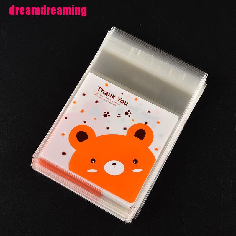 Bộ 100 Túi Nhựa Đựng Bánh Ngọt Kiểu Dáng Dễ Thương