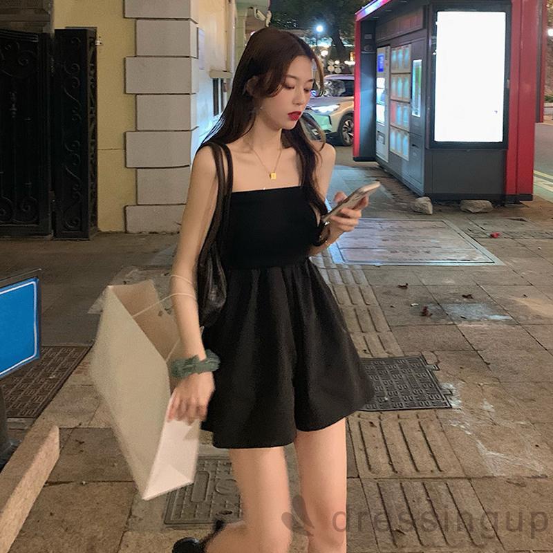 Bộ Áo Liền Quần Ngắn Hai Dây Thời Trang Mùa Hè Cho Nữ