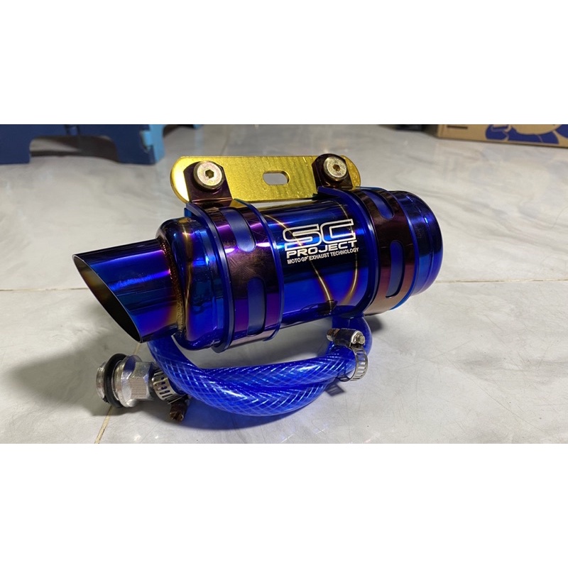 Bình thông hơi SC màu titan gắn xe máy