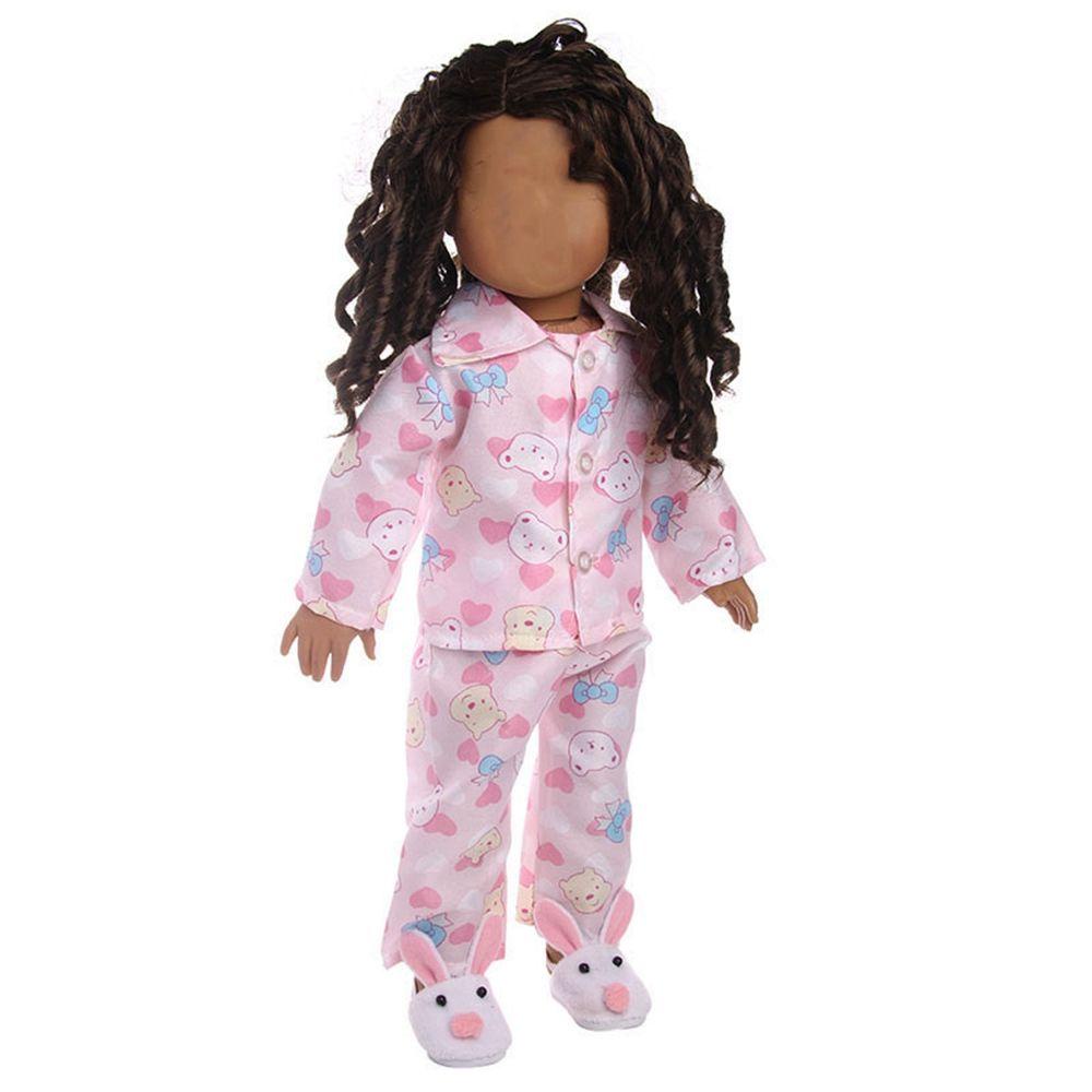 Bộ Đồ Ngủ In Họa Tiết Hoạt Hình Thủ Công Dành Cho Búp Bê 18Inch