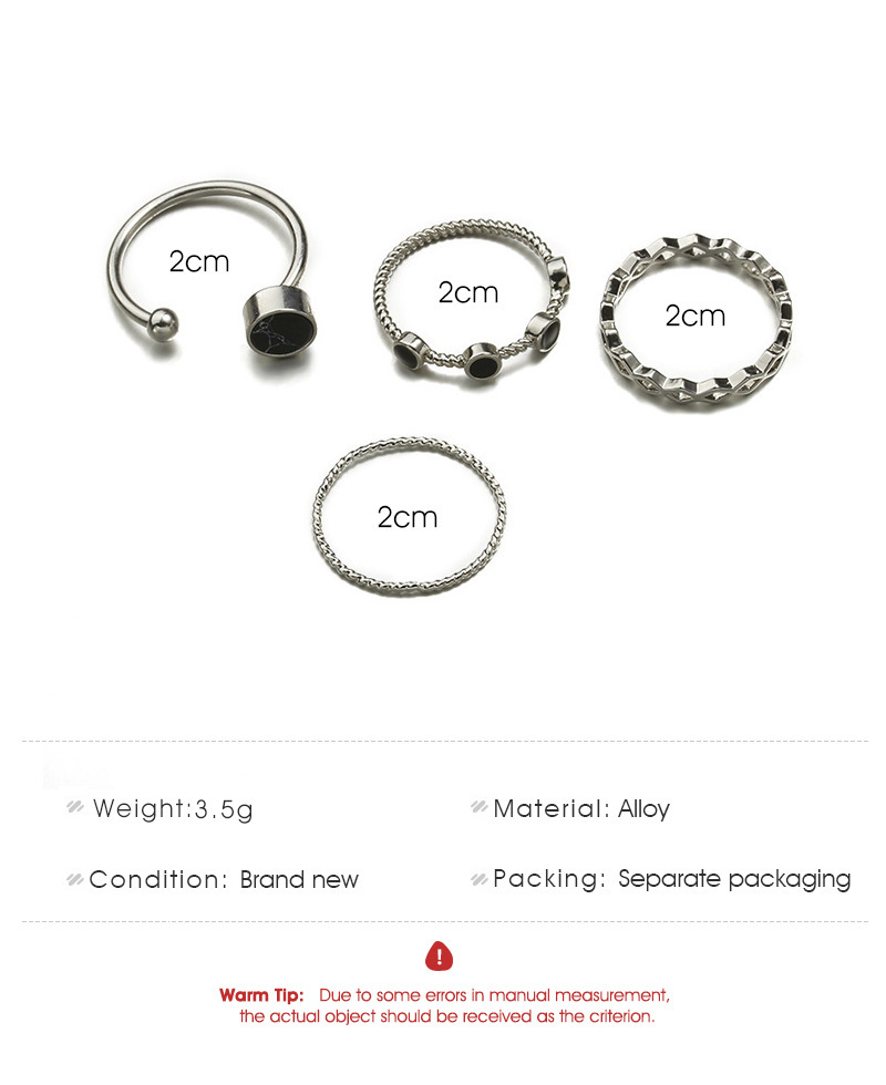 Set 4 nhẫn phong cách thời trang Hàn Quốc retro cho nữ