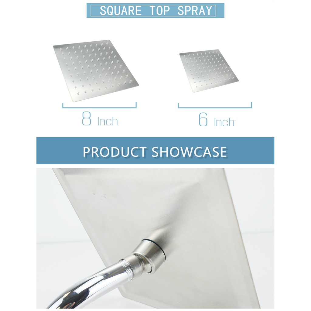Đầu Vòi Hoa Sen Inox 6 Inch 8 Inch | BigBuy360 - bigbuy360.vn