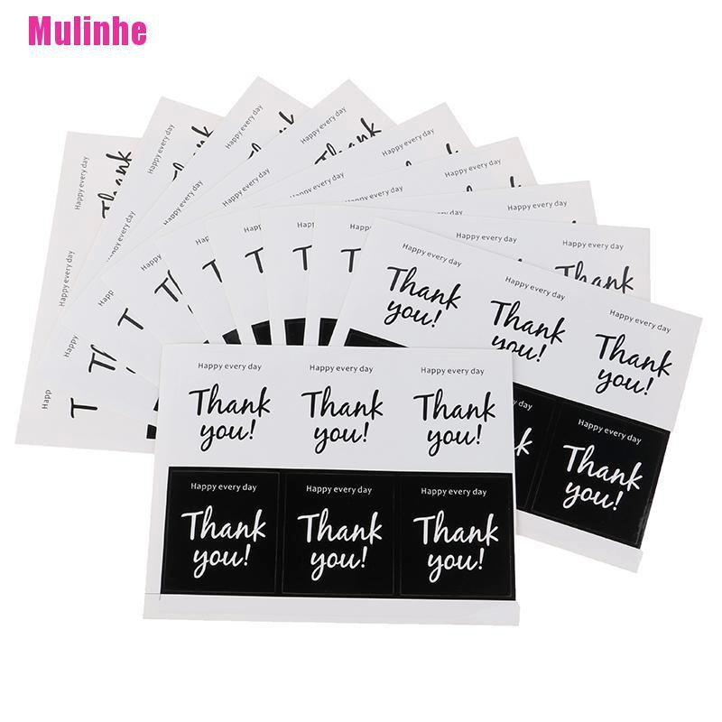 Bộ 60 Miếng Dán Chữ Thank You Màu Trắng Đen Đa Năng