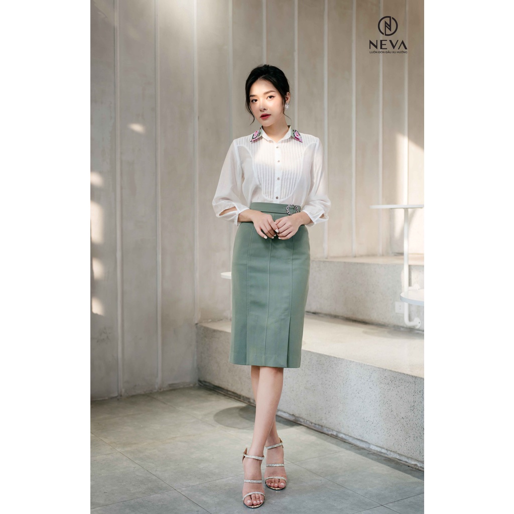 Áo sơ mi nữ công sở NEVA màu trắng W140357