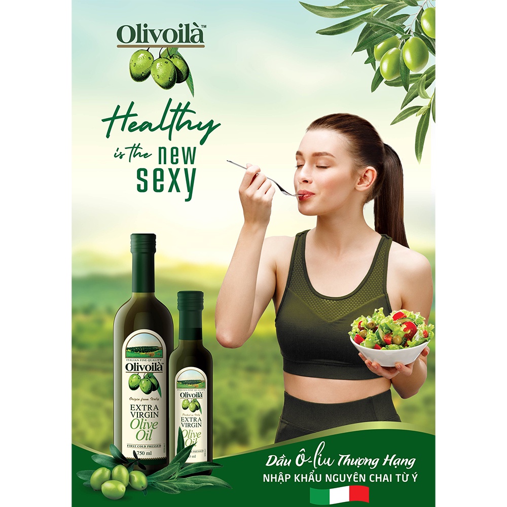 Dầu oliu ( olive ) nguyên chất Olivoila Extra Virgin 250ml / 750ml [ rẻ nhất sàn ] date xa , sản phẩm chính hãng