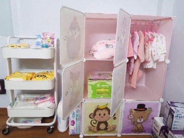TỦ NHỰA- TỦ NHỰA CHO BÉ_ TỦ GHÉP 6 Ô QUẦN ÁO CHO BÉ