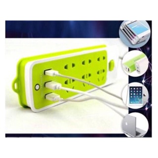 Ổ cắm điện 6 phích cắm 3 cổng usb