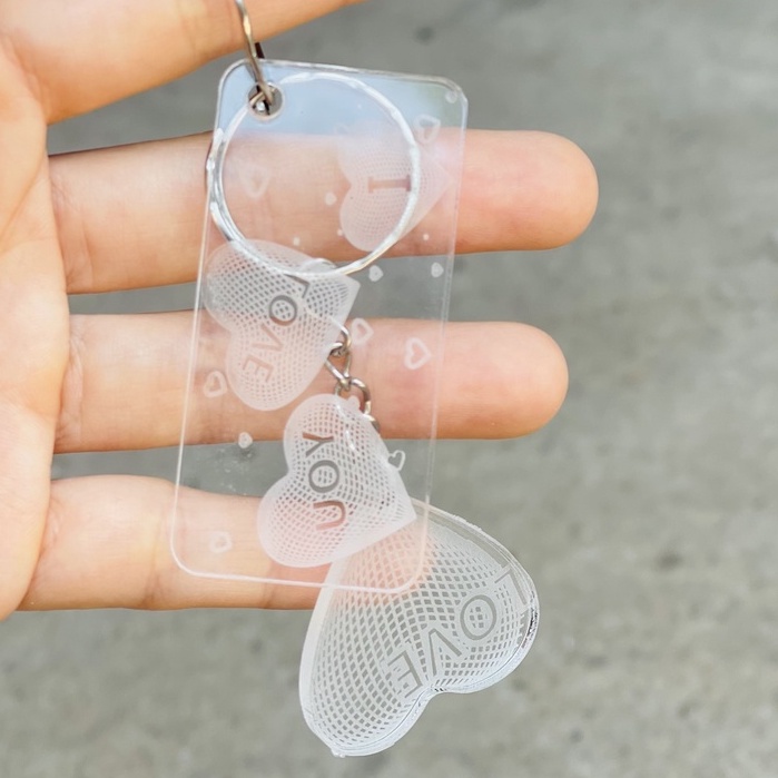 Móc Khóa I LOVE YOU Dễ Thương HÌnh Tim, Chữ Nhật