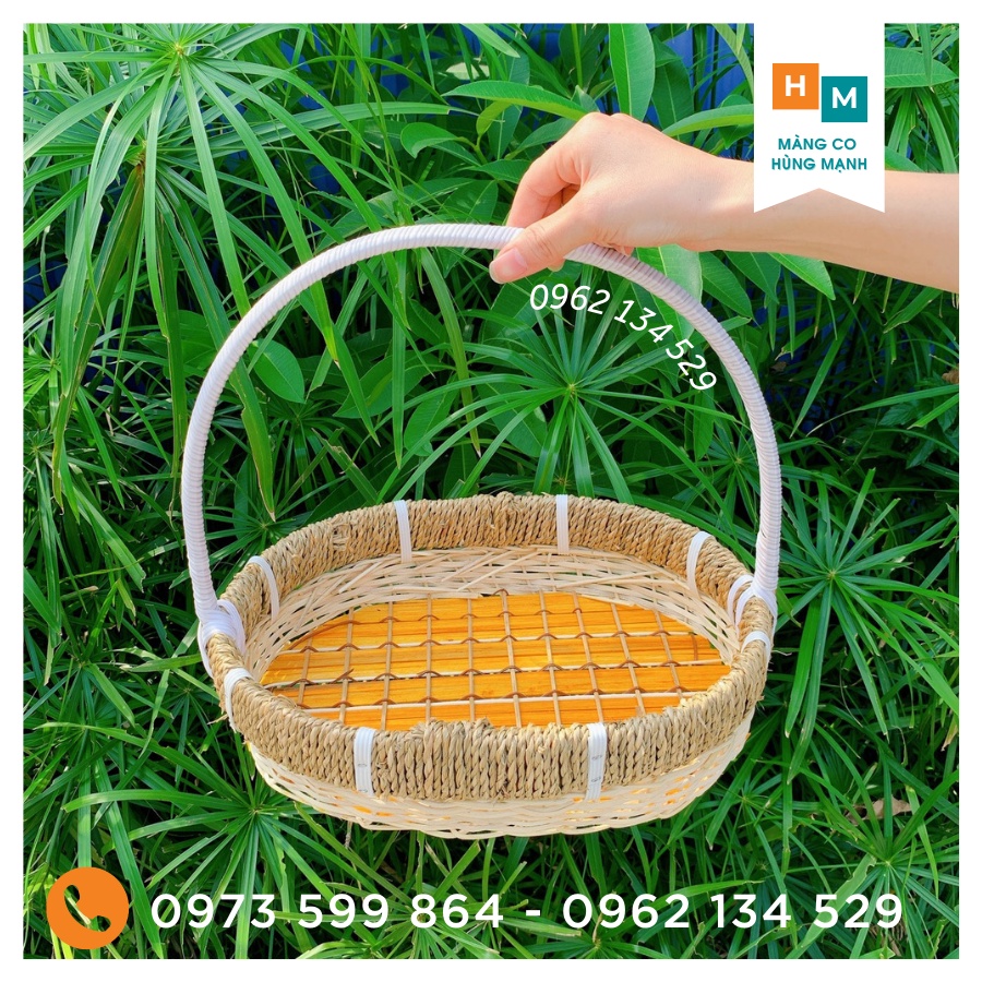 Giỏ mây bầu dục làm quà tết - Giỏ hoa quả đẹp