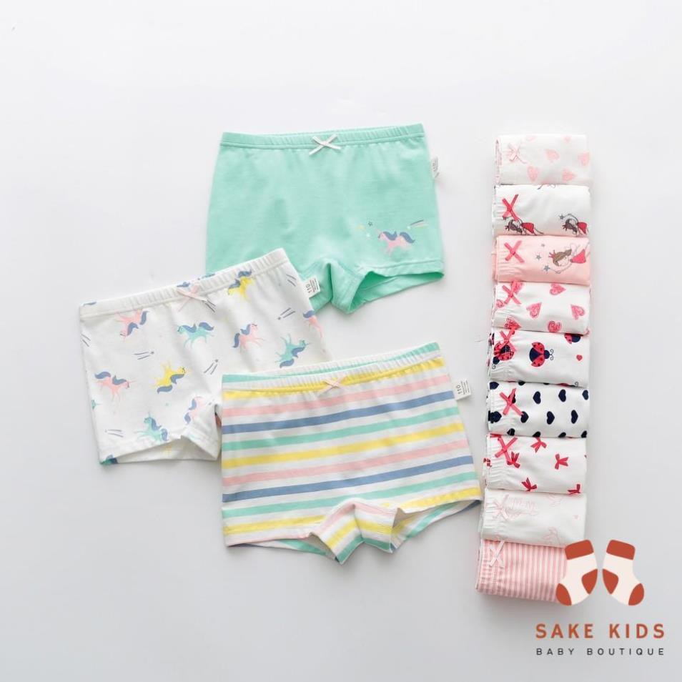 Set 3 Quần chip đùi bé gái - Quần đùi đi biển chất cotton thoáng mát nhiều hình dễ thương cho bé gái từ 2-8 tuổi H770