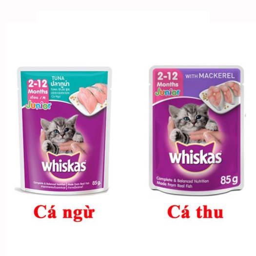 Pate cho mèo Whiskas 80g hương Cá Biển - Cá Thu - Cá Ngừ giá siêu rẻ