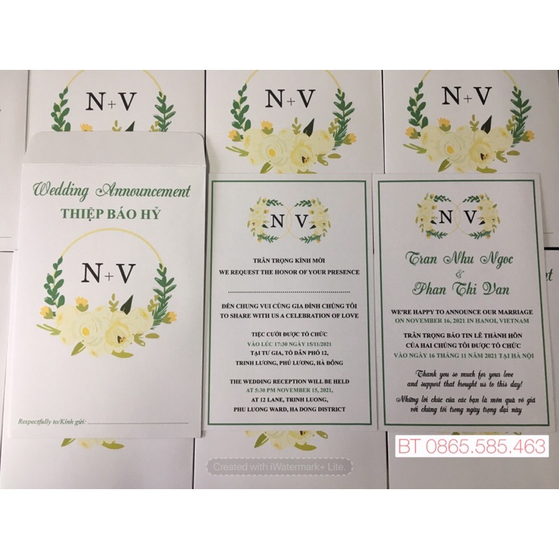 Thiệp báo hỷ, thiệp cưới không mời cơm