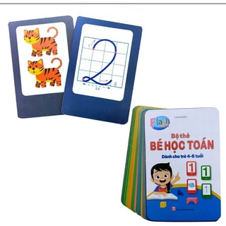 (SiZe To 15x10)Bộ Thẻ Flashcard bé học toán cho trẻ 4-6 tuổi loại dày bản to in hình rõ nét