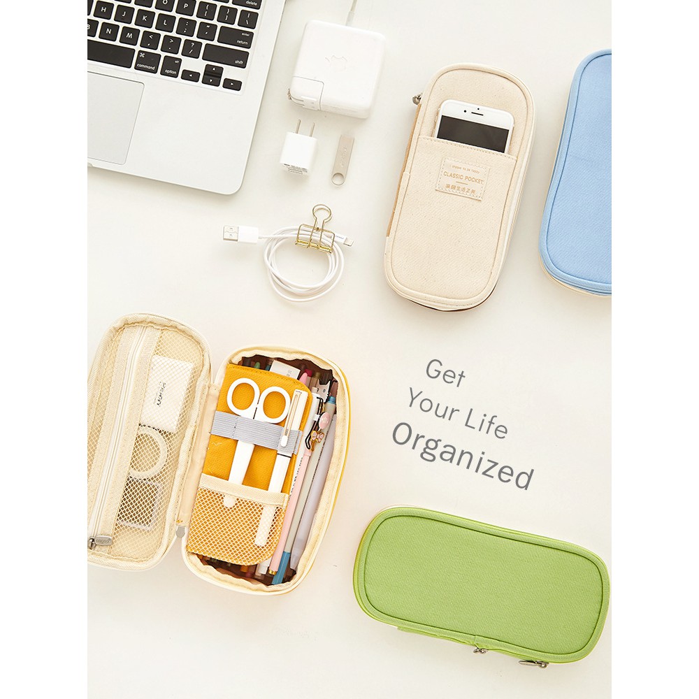 Hộp Bút Ohaya Cotton Lanh Nhật Bản Hàn Quốc Nhật Bản Chính Hãng Màu Macaron Phù Hợp Với Môi Trường Có Thể Biến Đổi Thành 90 Cây Bút Chì