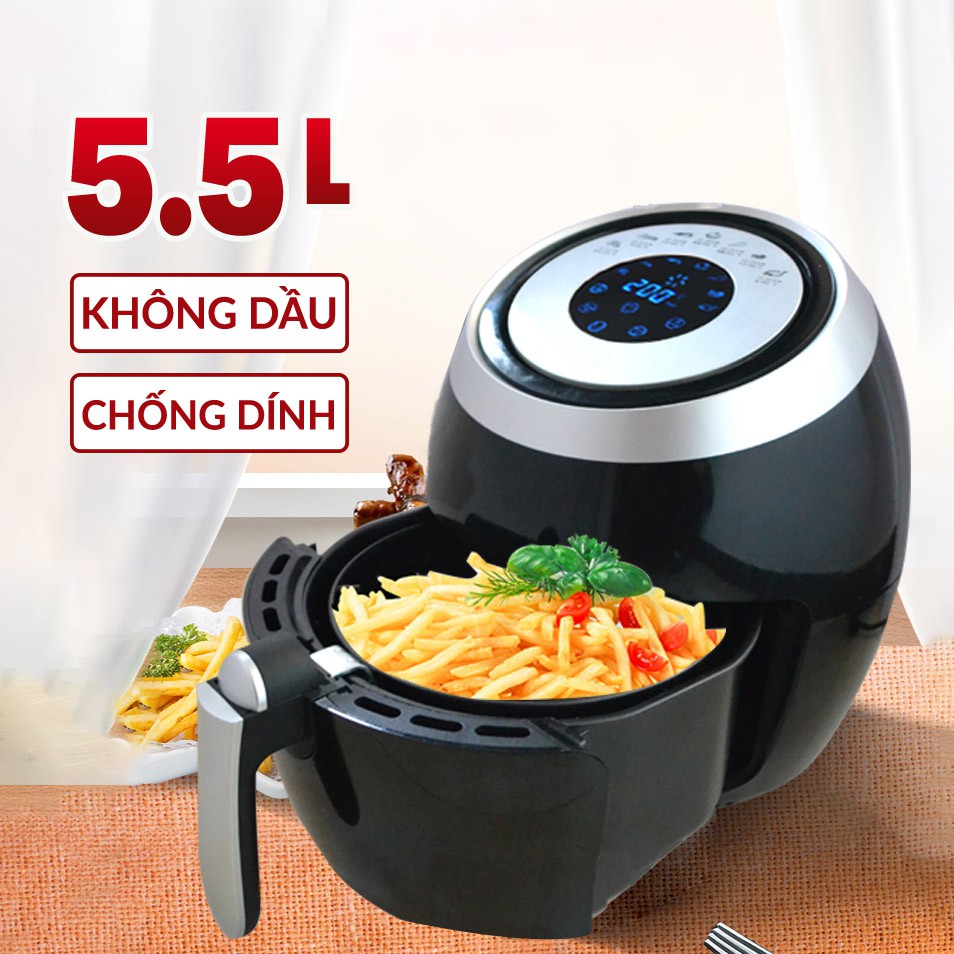 Nồi chiên không dầu AIR FRYER - Nồi Chiên Nướng đa năng, chiên,nướng, làm bánh, rã đông,.. tiện dụng