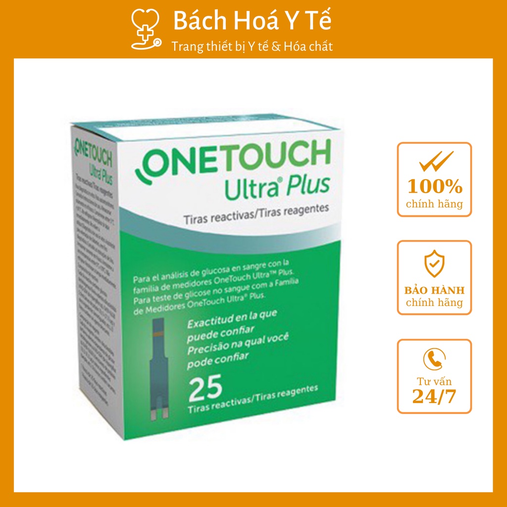 Que thử đường huyết Onetouch Ultra Plus hộp 25 que
