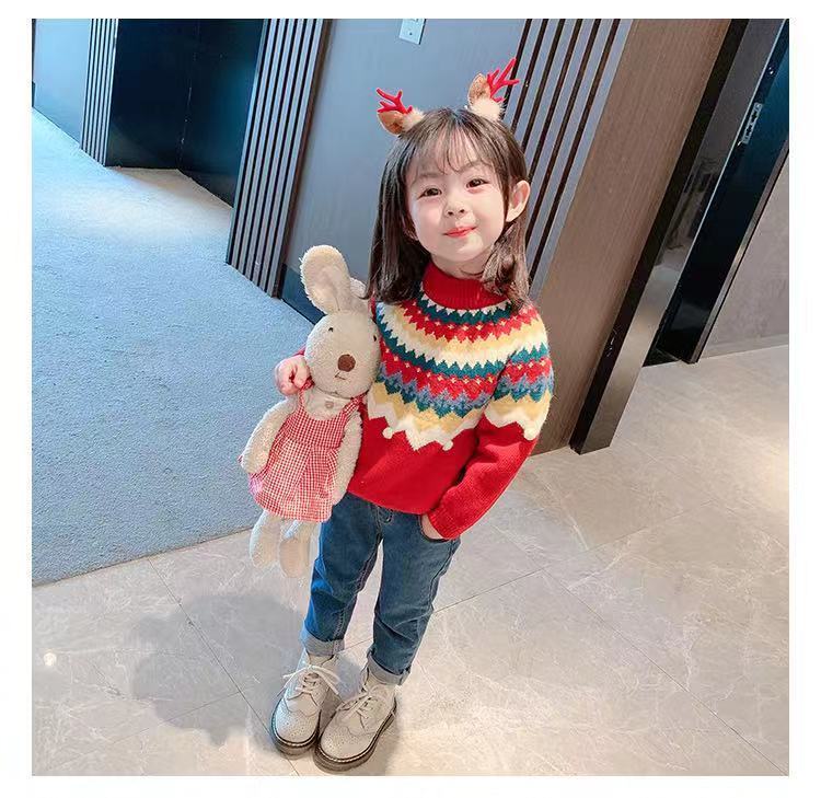 Áo len tay dài xinh xắn dành cho bé gái tùy chọn màu sắc