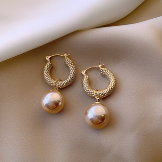 Korean version of the new metal pearl earrings