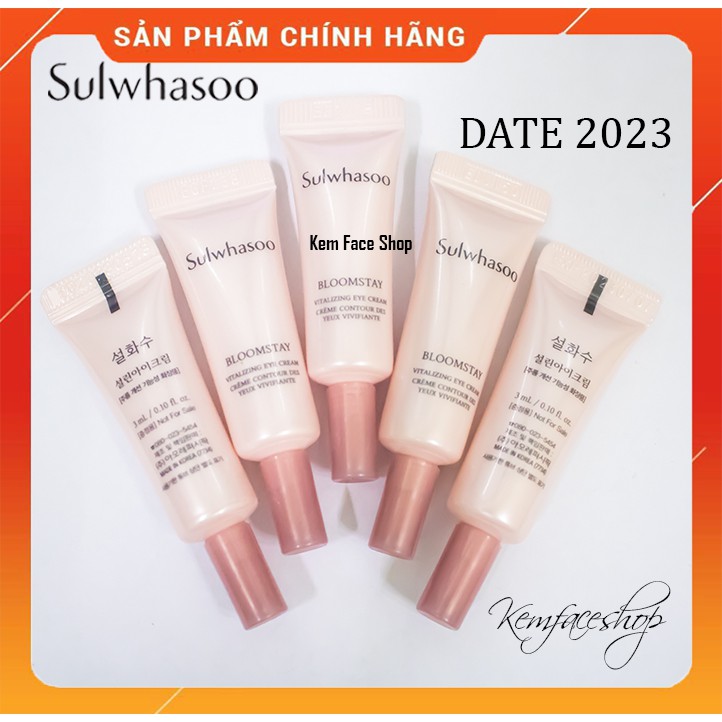 [MỚI 2023] Kem dưỡng mắt hoa mơ bloomstay vitalizing eye cream Sulwhasoo mini sample 3ml