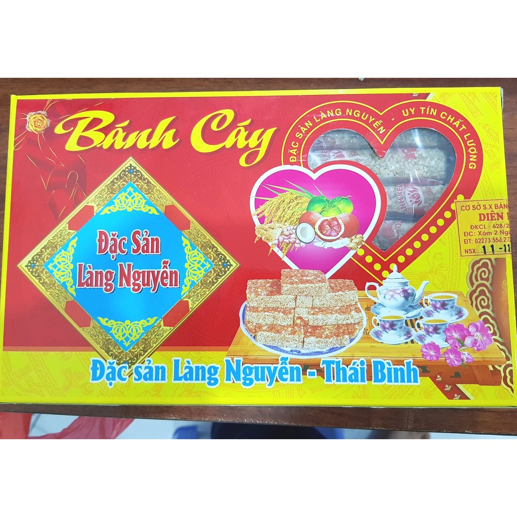 Hộp 500g Bánh cáy làng Nguyễn - Đặc sản Thái Bình- Loại đặc biệt