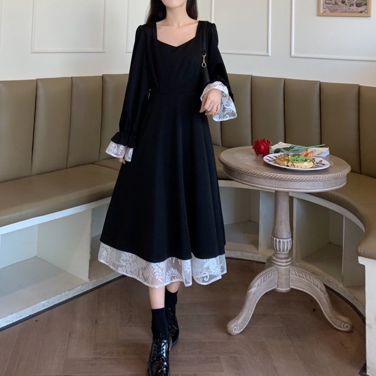 Váy Trắng Đầm Phối Ren Xinh Xắn Cổ Điển Theo Phong Cách Xuân Thu 2021 Dành Cho Nữ / Size M-2Xl | BigBuy360 - bigbuy360.vn
