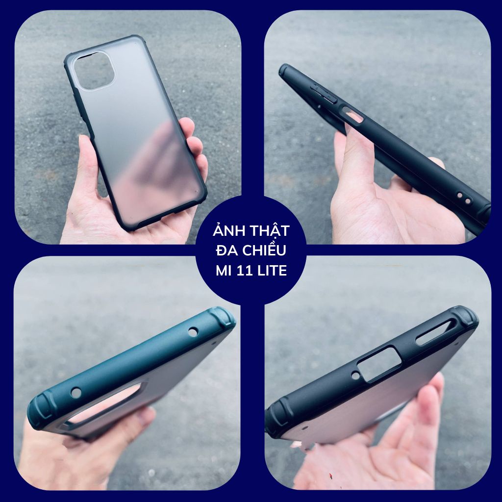 Ốp lưng xiaomi 11 lite 5g ne chống sốc bảo vệ camera chống vân tay nhám viền màu ver 2 phụ kiện huỳnh tân store