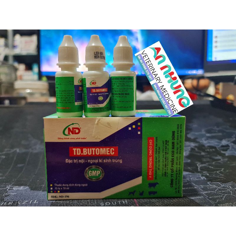 Bôi sống lưng diệt ve, rận bọ chét trên thú cưng Butomec 10ml