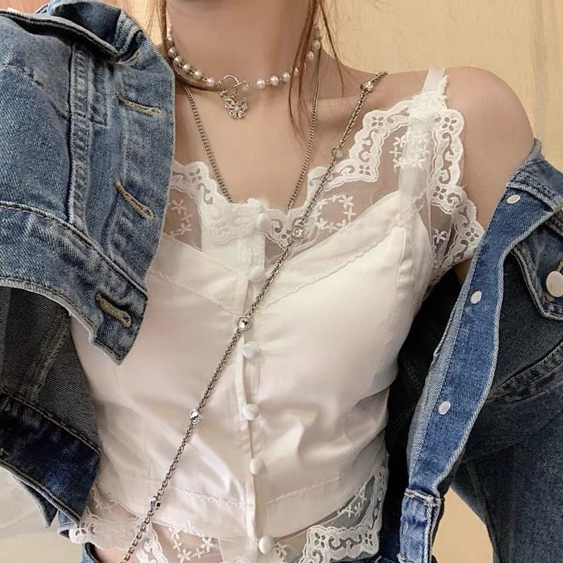 Áo Ống Hai Dây Phối Ren Quyến Rũ