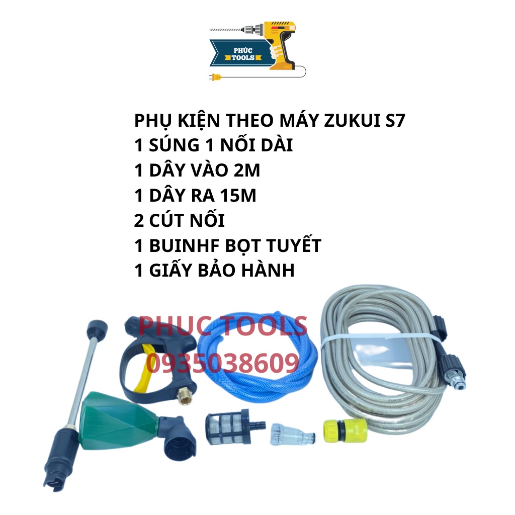 Máy rửa xe ZUKUI S7 2800w Bảo Hành 12TH