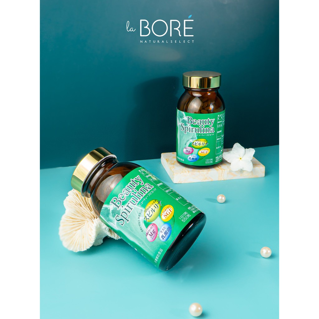 Tảo Beauty Spirulina LABORE, Hỗ Trợ Tăng Cường Sức Đề Kháng Cho Cơ Thể, Hạn Chế Lão Hóa Da Hộp 550 Viên