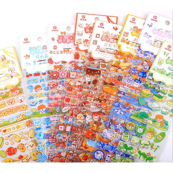 Miếng Dán Washi Sticker In Họa Tiết DIY Trong Suốt Trang Trí Cực Dễ Thương