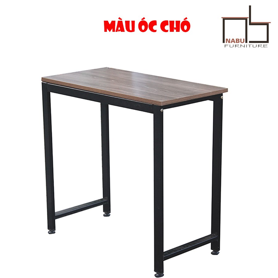 BÀN LÀM VIỆC CAO 75CM (40X80) NABU CHÂN SẮT SƠN TĨNH ĐIỆN MÀU ÓC CHÓ