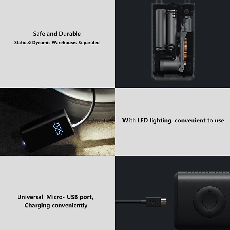 Máy bơm điện cầm tay Xiaomi Mijia Bicycle Pump MJCQB01QJ hiển thị LED thiết kế nhỏ gọn cầm tay tiện lợi