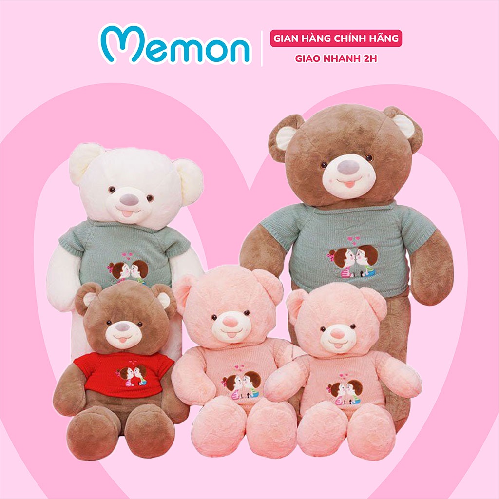 Gấu Bông Teddy Len Kiss Lông Trơn Cao Cấp Memon