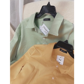 (Hàng sẵn) Áo Sơ Mi Nhung Gân Oversize 2 Màu - BB86