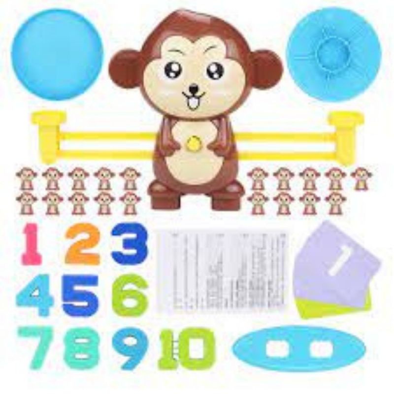 Bộ đồ chơi khỉ toán học cân bằng thông minh Monkey Balance cho bé học đếm, đồ chơi giáo dục, phát triển trí tuệ cho bé