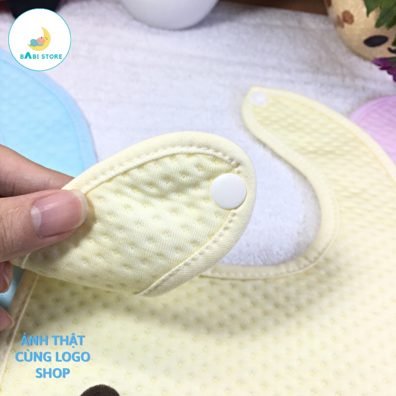 Yếm ăn cho bé, yếm ăn dặm chống thấm hình mặt cười 2 lớp, chất vải cotton hàng cao cấp và an toàn cho bé - Babi Store