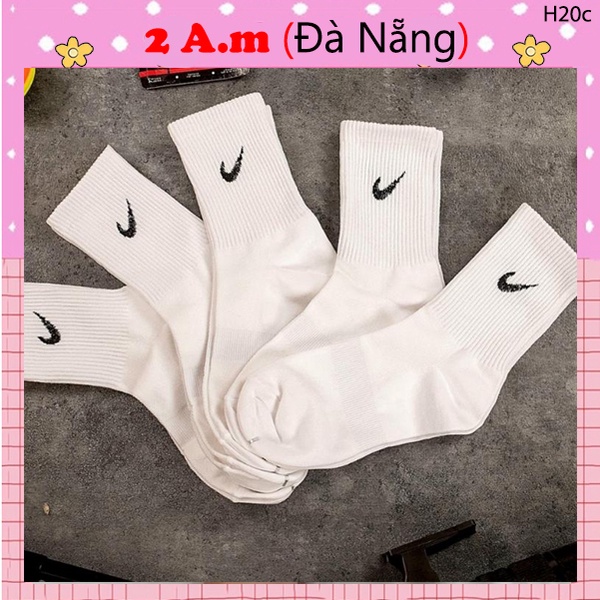 Tất Vớ Nike Cao Nam Nữ Trắng Đen Thời Trang Vải Dệt Kim