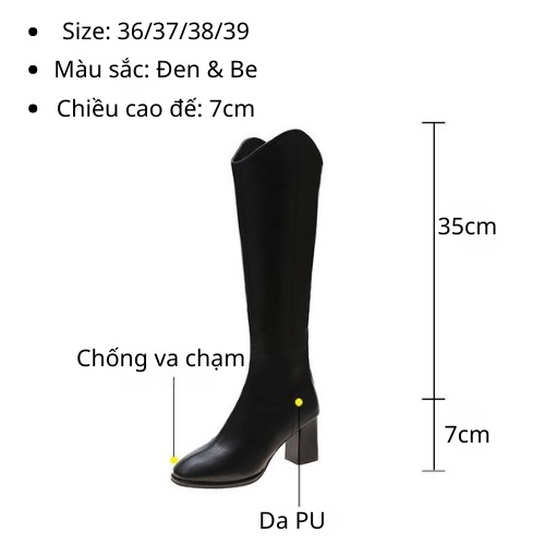 Bốt Đùi Nữ Cổ V , Giày Boot Cao Cổ Khoá Sau Cao Cấp Da Mềm Đế Cao 7 Phân Boots Ulzzang Sang Chảnh