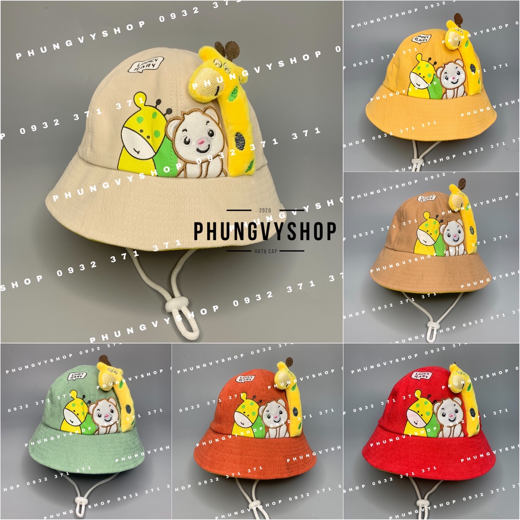 Bé 2.5-5 Tuổi/ Vòng đầu 52cm_Mũ bucket tai bèo vành cực dễ thương trai gái-BO TRUNG Có BẠN HƯƠU CAO CỔ -Nón trẻ em