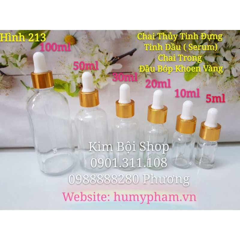 CHAI CHIẾT SERUM/ TINH DẦU NẮP BÓP NHỎ GIỌT